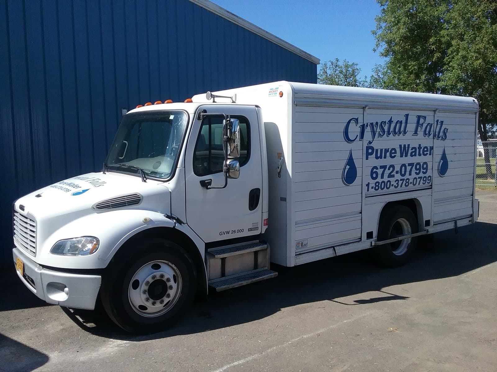 Crystal Falls Pure Water delivery truck